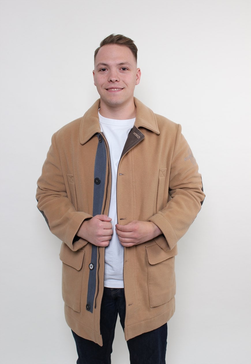 Men's tan clearance wool overcoat