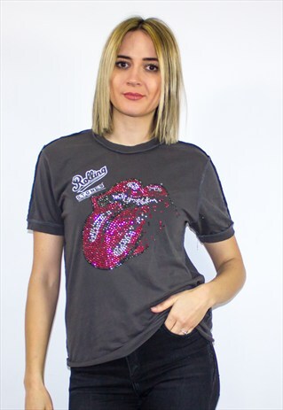 VINTAGE ROLLING STONES BAND DIAMANTE T-SHIRT