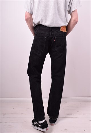 LEVI'S 501 MENS VINTAGE JEANS W34 L30 BLACK 90'S