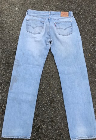 VINTAGE 80'S LIGHT BLUE DISTRESSED 501 LEVI JEANS