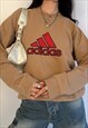 VINTAGE 00S ADIDAS TAN & RED SPELL OUT SWEATSHIRT