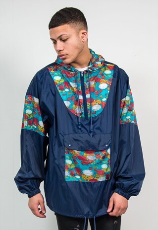 VINTAGE CAGOULE RAIN JACKET QUARTER ZIP