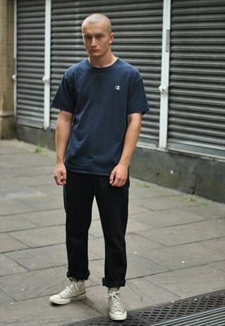 VINTAGE STONE ISLAND DENIMS SPELL OUT LOGO BLACK CHINO JEANS
