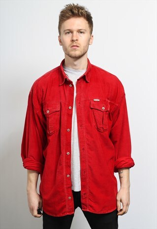 VINTAGE CORDUROY CORD SHIRT RED