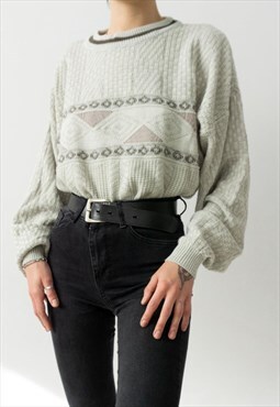 80s light grey sweater