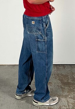 Vintage Carhartt Carpenter Pants Men's Dark Blue