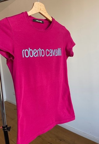 VINTAGE Y2K ROBERTO CAVALLI HOT PINK TEE