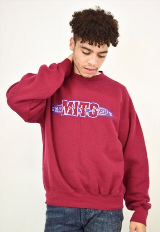 VINTAGE 90S MAROON "MITS" SWEATSHIRT
