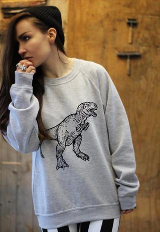 ART DISCO 'DINOSAUR' GREY T-REX SWEATSHIRT