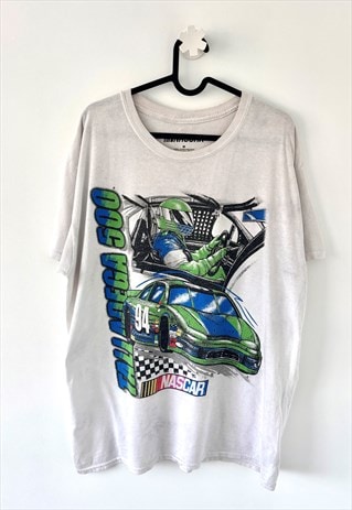 NASCAR talladega 500 white racing T-shirt medium 