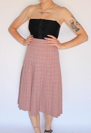 90S TWEED GRUNGE PRAIRIE SKIRT