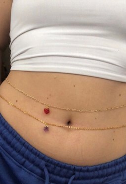 Cube pendant belly chain