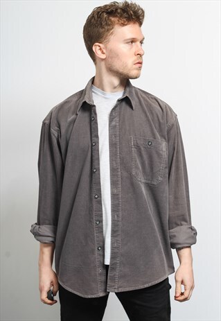 VINTAGE CORDUROY CORD SHIRT GREY