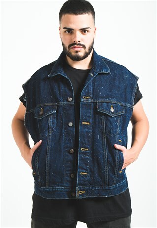 VINTAGE 80S LEVI'S DENIM GILET JACKET / S6030