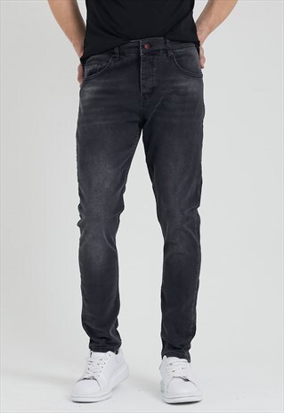 MEN'S BLACK SLIM FIT JEAN TROUSERS