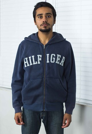 VINTAGE TOMMY HILFIGER HOODIE SWEATSHIRT LOGO 90S S 20.6