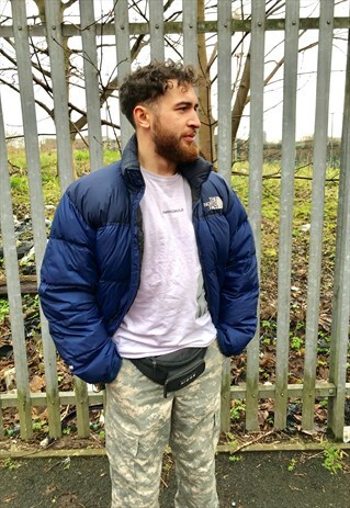 VINTAGE THE NORH FACE PUFFER COAT JACKET BLUE NAVY