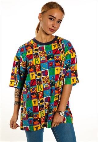 VINTAGE PATTERNED T-SHIRT T323