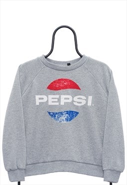Retro Pepsi Graphic Grey Sweatshirt Womens