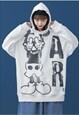 MICKEY MOUSE HOODIE DISNEY CARTOON PULLOVER IN WHITE