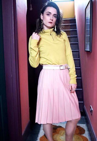 YELLOW ZIP NECK TOP