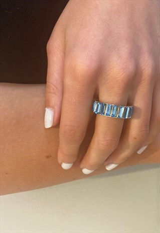 PUNK & ROCK BLUE STONE RING
