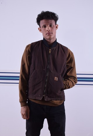 BROWN CARHARTT WORKMANS PADDED GILET
