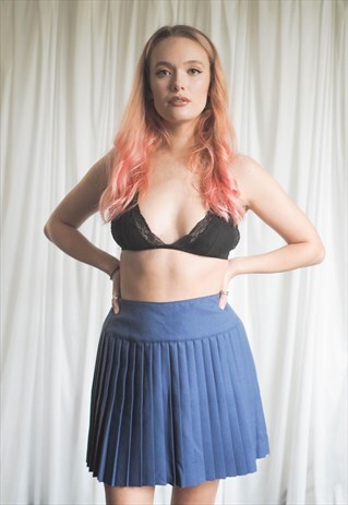 CLUELESS STYLE 90S PLEATED BLUE TENNIS SKIRT