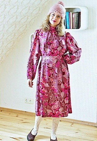 PINK FLORAL VINTAGE DRESS