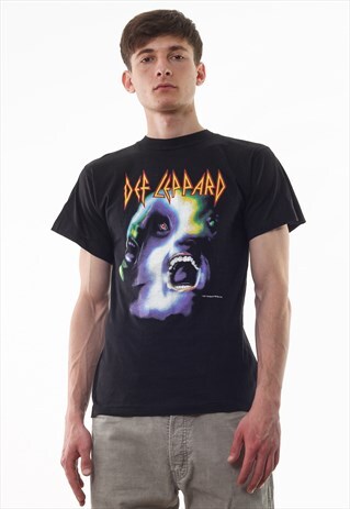 VINTAGE DEF LEPARD 1987 BAND TEE 80S BLACK