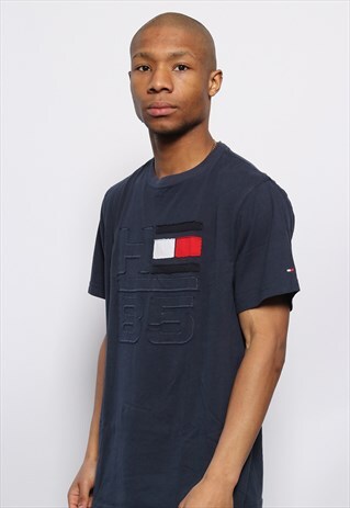 VINTAGE TOMMY HILFIGER BIG LOGO T-SHIRT BLUE