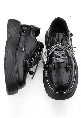 Chunky sole creepers edgy high fashion platform brogues