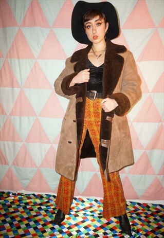 VINTAGE 70S BROWN SHEARLING SHEEPSKIN COAT