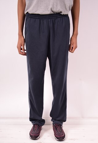 DIADORA MENS VINTAGE TRACKSUIT TROUSERS MEDIUM GREY 90S