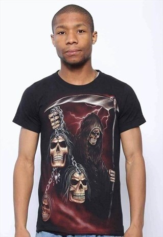 VINTAGE SKULLS GRAPHIC T-SHIRT BLACK
