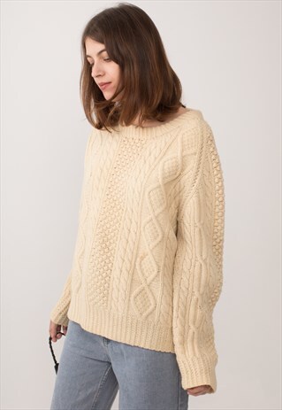 WINTER WOOL IVORY KNITTED JUMPER