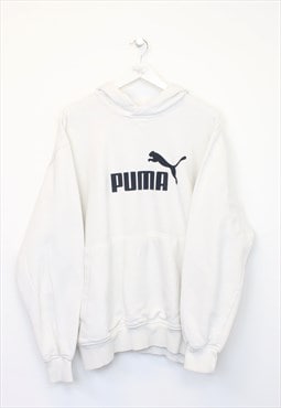 Vintage Puma hoodie in white. Best fits XXL