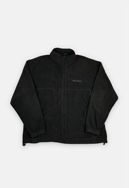 Columbia embroidered black fleece jacket size XXL