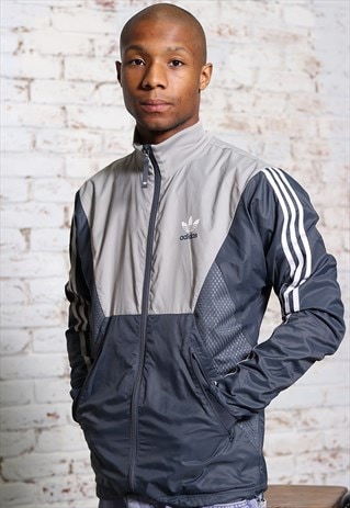 grey adidas windbreaker