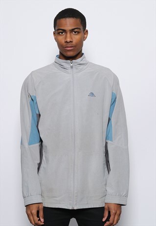 VINTAG KAPPA LOGO TRACK JACKET GREY
