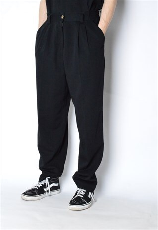 VINTAGE 90S UNISEX BLACK MINIMALIST LUHTA PANTS