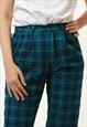 80S VINTAGE BLUE GREEN DEADSTOCK HIGH WAISTED TROUSERS 4378