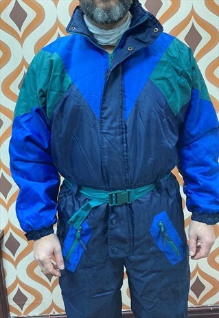 90S ONE PIECE SKI SUIT, UNISEX SKI JUMPSUIT, VINTAGE