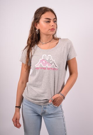 VINTAGE KAPPA T-SHIRT TOP GREY