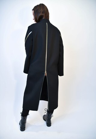 PATCH POCKET COAT LONG WOOL COAT/F1971