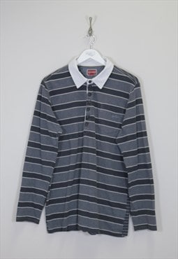 Vintage Tommy Hilfiger shirt in grey stripes. Best fits XL