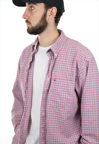 VINTAGE TOMMY HILFIGER BOX LOGO CHECK LONG SLEEVE SHIRT