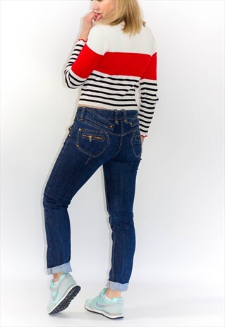 SKINNY FIT GOLD ZIP DETAIL JEANS