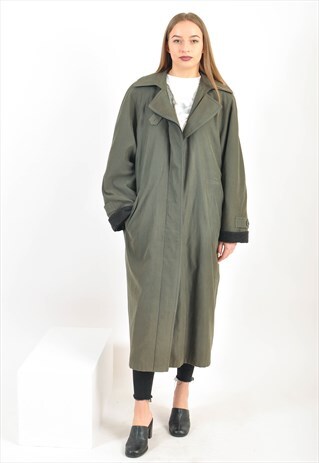VINTAGE 90'S MAXI COAT IN GREEN