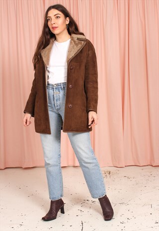 VINTAGE 70S SHEARLING JACKET IN BROWN